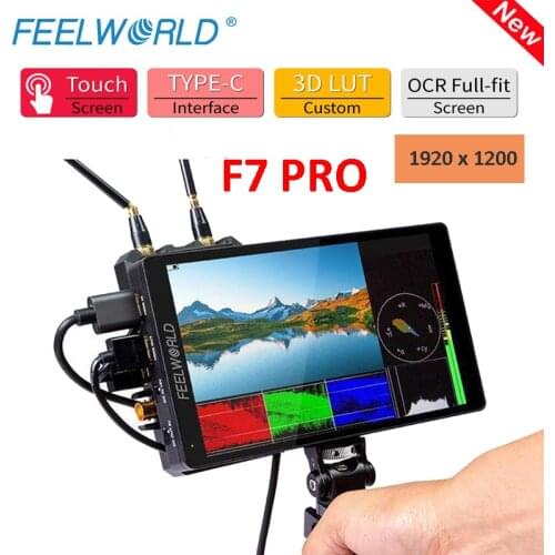 FEELWORLD New Arrival F7 PRO Director AC Camera Monitor 7" 3D LUT TouchScreen 4K 50/60Hz DSLR F970 External Power Install Kit