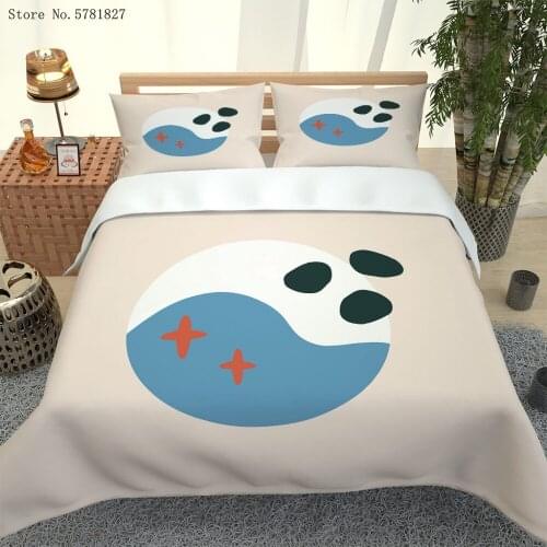 2/3 Pieces Lovely Cartoon Bedding Set Round Colorful Duvet Cover Abstract Home Bed Cover Set Twin Queen King Bed Quilt Cover