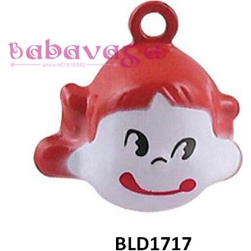 Red Hair Little Girl Cartoon Bells Charms Necklace Pendant Jingle Bell Party Holiday Festival Decoration