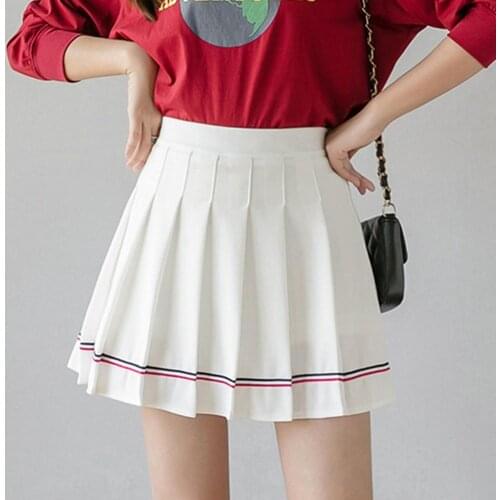 Harajuku Summer Women A Line Skirt Anti-wrinkle High Waist Hip Lift Women Pleated Skirt School Dress for Summer Pleated Skirt