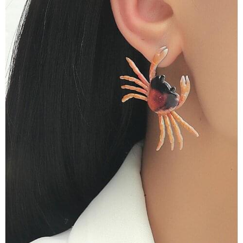 2020 INS Hot New Fashion Animal Crab Dangle Drop Earrings for Women kids Summer Holiday Beach Cute Design Metal Earrings Jewelry