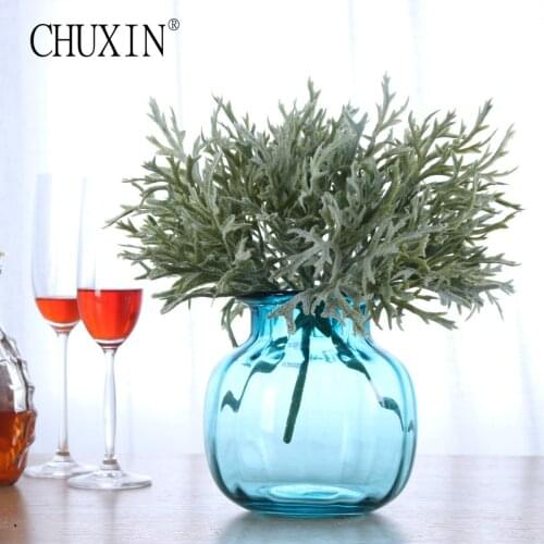 Hot! 40 leafs Green Silk plants set almighty tie-in Rose Peony carnation home table decoration wedding accesories