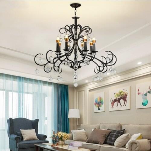 American style chandelier living room retro luxury candle dining room bedroom crystal simple fashion personality Chandelier