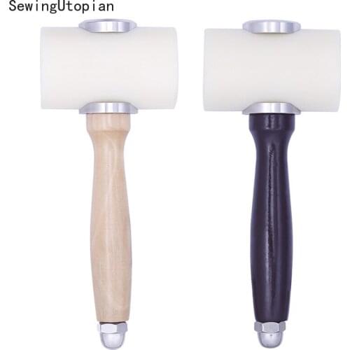 Leather Carving Hammer DIY Craft Cowhide Punch Cutting Nylon HammerLeathercraft Carving Tool Wood Handle Leathercraft Carving