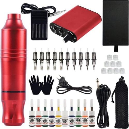 Tattoo Machine Set DIY Tattoo Body Art Tools Tattoo Pen Needle Power Foot Clamp Line Ink Beginner Tattoo Complete Tattoo Set