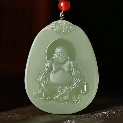 Natural A hetian jade Buddha Guan yin green jade pendant unique design jadeite jade necklace men jewelry women pendants
