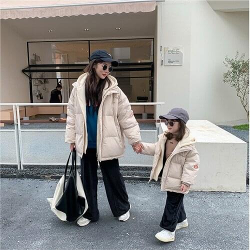 New Korean style winter faux fur thick jacket outwear for girls and women Mom-daughter clothing