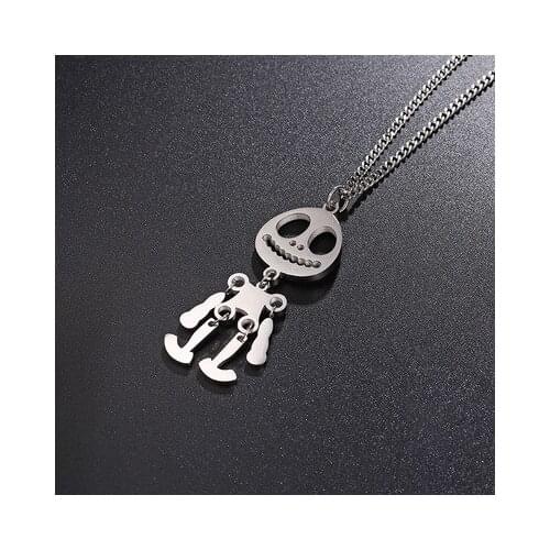 Men and women pendant necklace black stainless steel necklace couple skull villain chain pendant necklace exquisite jewelry gift