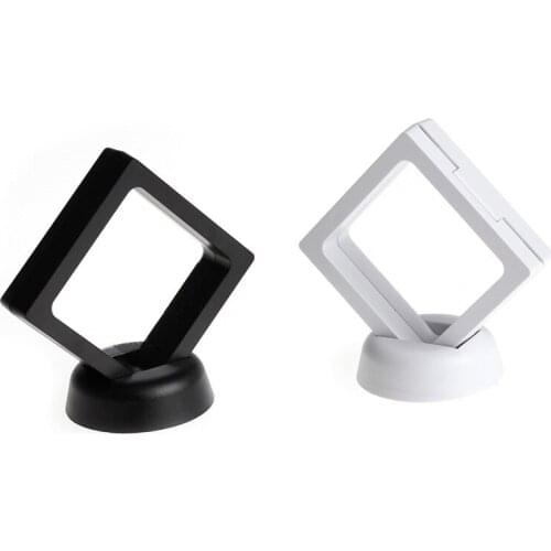 Floating Suspended Display Case Jewellery Coins Gems Artefacts Stand Holder Box M2EF