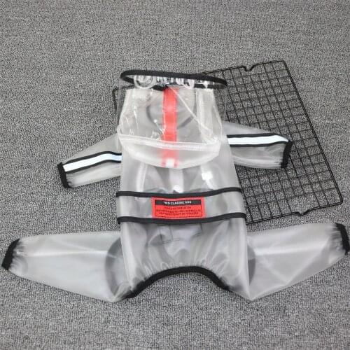 Transparent Dog Full Body Raincoat with Hood Lightweight Puppy Raincoat Waterproof with Sleeves Pet Overall for Small Medium Dog
