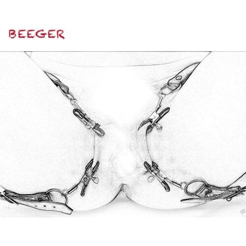BEEGER Spread Labia Spreader Straps with Clamps, sex toy for couple