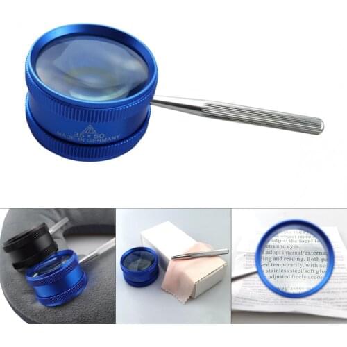 Handheld Magnifiers 35X Zinc Alloy Optical Glass Loupe Magnifier Metal Magnifying Glass Portable with Metal Handle for Stamps