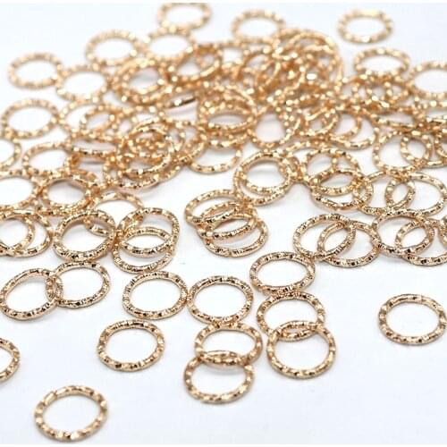 Round shape Embossing for Earring Jewelry Making Clasp Open Jump Ring Clasps & Hooks for Beadwork Craft 8mm 10mm 12mm 100pcs