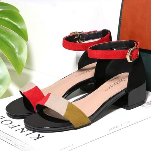 2019 Guciheaven Women Sandals Fashion Women Shoes Square Heel Peep Toe Women Sandals
