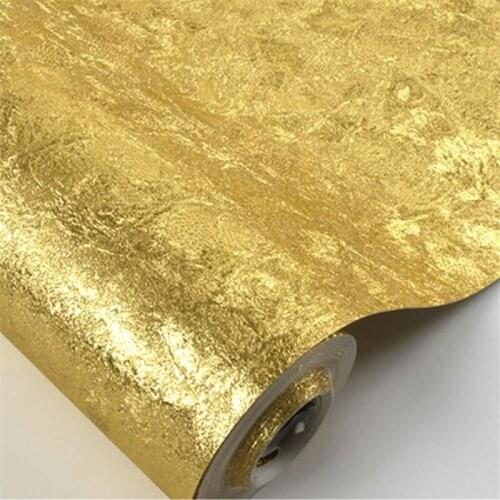 Papel de parede Golden wallpaper gold foil silver foil ktv hotel bedroom living room restaurant pure color ceiling wallpaper