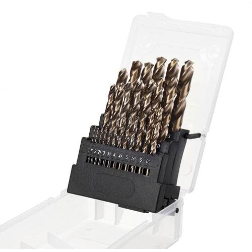 1.0-13mm Cobalt Twist Drill Bit Set M35 SS-Co Jobber Length Twist Drill Bits with Box for Stainless Steel Wood Metal Drilling
