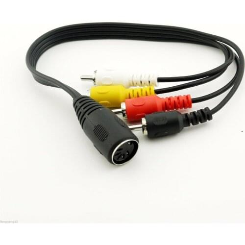 10pcs Din 5 Pin Female Socket to 4x RCA Phono Male Plug AMP Audio Adapter Cable 30cm