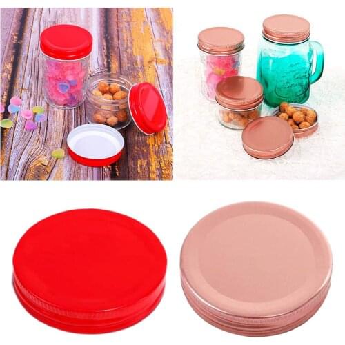 10Pcs Mason Jar Lids 70mm Regular Mouth Mason Jar Lids Colored Storage Caps With Silicone Rings For Mason Canning Jars