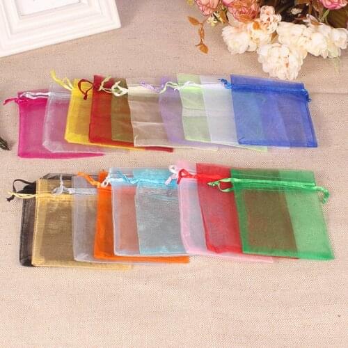 10pcs/lot (9 Sizes) Organza Gift Bag Jewelry Packaging Bag Wedding Party Decoration Favors Drawable Gift Bag&Pouches Baby Shower