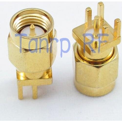 10PCS SMA male jack socket PCB Edge Mount Solder 0.62'' RF Connetor Adapter wholesale