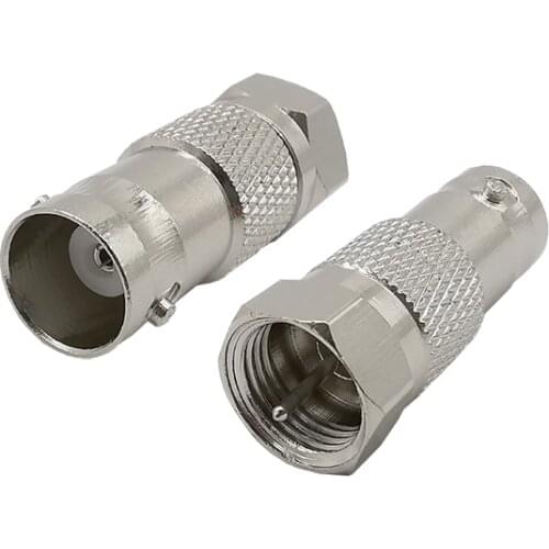2Pcs F Type Male to BNC Female Connector RF Coax Coaxial Adapter F type to Q9 RF coaxial connector Coupler Converter
