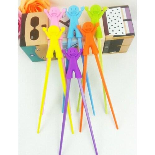 200pairs Childrens Plastic Chopsticks Children Learning Helper Training Learning Happy Plastic Toy Chopstick SN1927