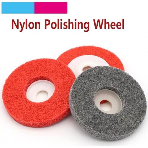 2pcs Metal Polishing Wheel 100*16mm Non Woven Abrasive Wheel Nylon Fiber Abrasive Disc For Metal Wood Plastic Grinding Tool