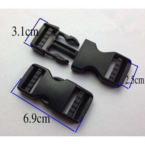 Free Shipping - 50 PCS 1" (2.5cm) Interior Width Plastic Buckle,Black Color Side Release Plastic Buckle,Bag Belt Findings