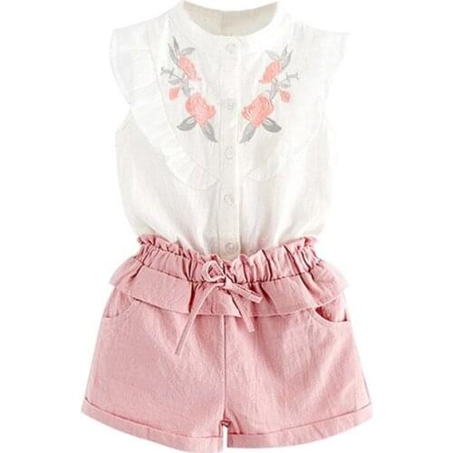 BFORTUNE Fashion Girls Clothes Sets Summer Cotton Vest Sleeveless Children Sets Casual Kids Clothing Suit Vetement Enfant Fille