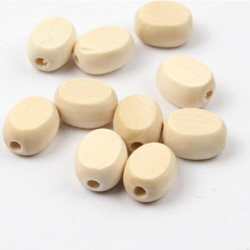 20Pcs/lot 13x17mm Natural Wood Beads Oval Shape Wooden Loose Spacer Beads for Jewelry Making DIY Handmade Accessories