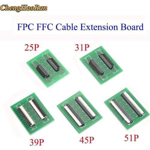 ChengHaoRan 1pcs FPC FFC Flexible Flat Cable Extension Board 0.3 mm Pitch 25 31 39 45 51 PIN Connector 0.3mm