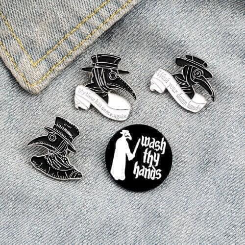 DIY Plague Doctor Enamel Pin Custom Beak Face Brooches Cartoon Badges for Bag Lapel Pin Buckle Jewelry Gifts for Nurse Friends