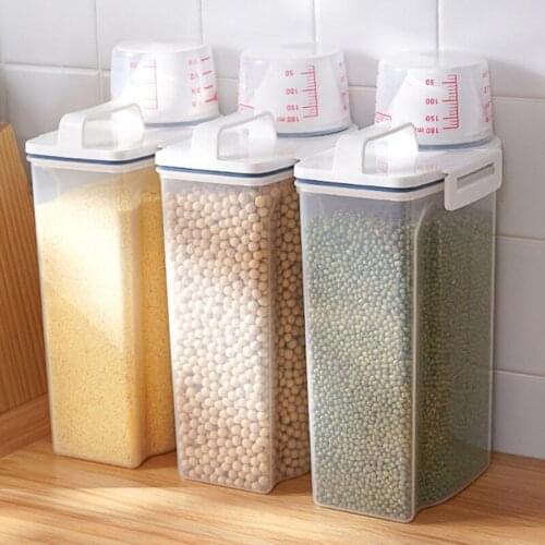 1.5/2.5/3L Sealed Rice Barrel Moisture Proof Storage Box Household Kitchen Flour Saving Wheel Bucket Stocks Holder Container