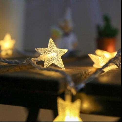 7.5M 50Leds Star Shaped LED Fairy String Lights Battery Operated Holiday Christmas Party Wedding Decoration Fairy Lights