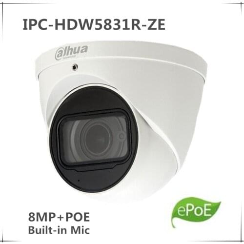 Original DH English IPC-HDW5831R-ZE 8MP Eyeball WDR IR Network Camera CCTV POE IP67 IPC 2.7mm-12mm motorized lens with logo