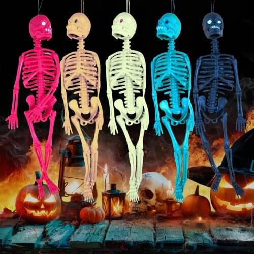 Tricky Frightening Human Skeleton Human Body Bones Model Mini Figure Funny Tricks Keychain Decor Children Prank Halloween Toys