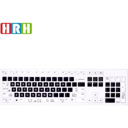 HRH Painted Design Silicone Keyboard Cover Skin For Dell KM636 Wireless Dell KB216 Wired/Dell 5250 3050 3240 5460 7450 7050
