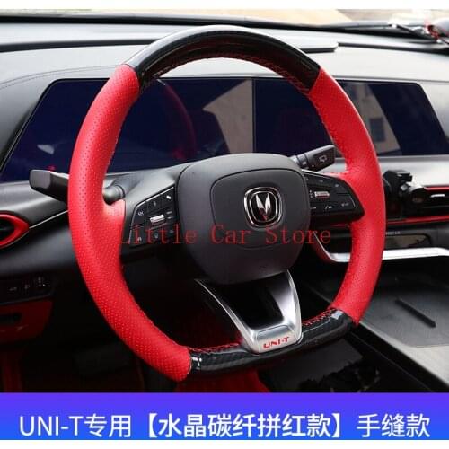 DIY Stitching Leather Steering Wheel Cover For Changan UNI-T Interior Accessories
