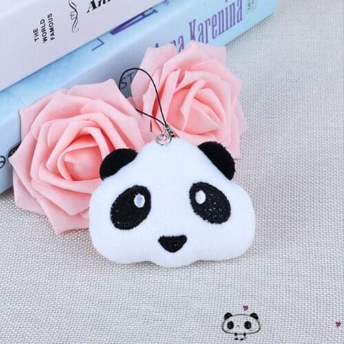 Fashion Panda Plush Toy Key Chains Ring Woman Keychain Bag Charms Faux Rex Rabbit Fur Pompom Man Car Keyring Party Gift Trinket