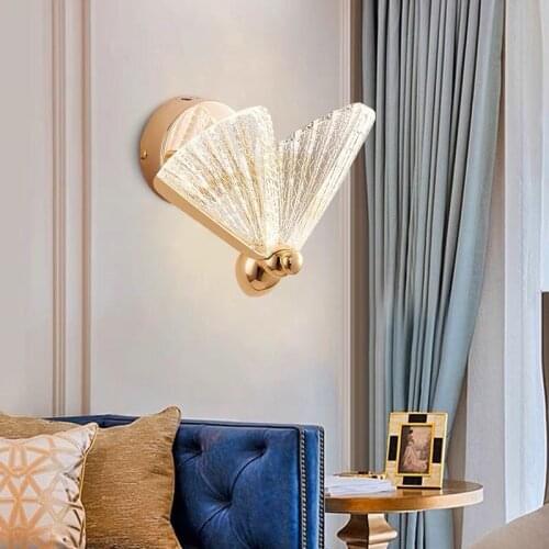 Nordic Personality Wall Lamp Creative Bedroom Bedside Light Childrens Room Butterfly Wall Light Modern LED Wall Sconce Moth