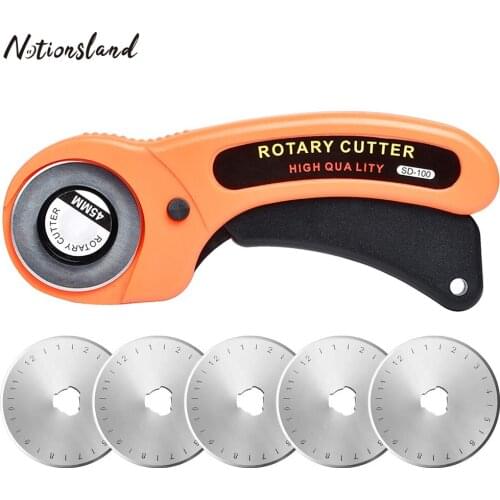 Leathercraft 45mm Rotary Cutter with 5 Blades Leather Cutting Tool Fabric Circular Blade Knife DIY Patchwork Sewing Quilting