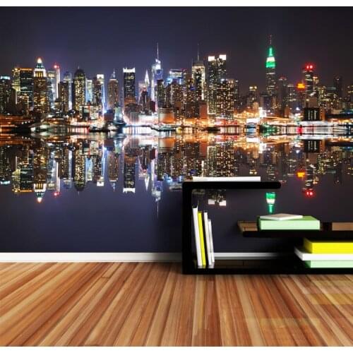 Modern Night City Wall Paper Papers Home Decor Murals 3d Mural Wallpapers for Living Room Textured Wallpaper Contact Walls Mural