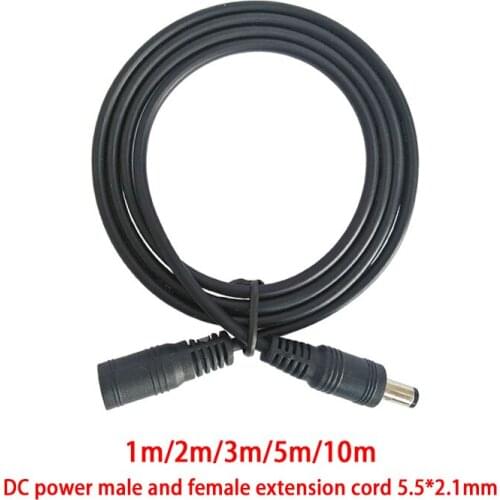 DC Extension Cable 1M 2M 3M 5M 10M 2.1mm x 5.5mm Female to Male Plug for 12V Power Adapter Cord Home CCTV Camera LED Strip