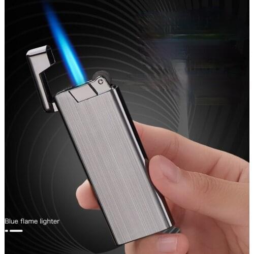 Ultra-thin Grinding Wheel Straight Into The Lighter Metal Creative Inflatable Windproof Lighter Regalos Para Hombre Originales
