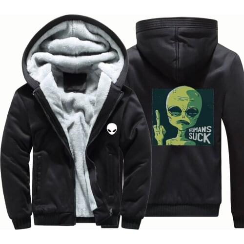 Alien Kawaii graphic windbreak outwear coat men warm hoodie man thick Camouflage Sleeve causal winter Jacket hoody men clothes