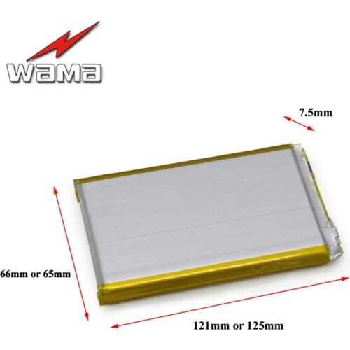 WAMA 7566125 Real 8000mAh Li-ion Lithium Polymer 3.7V 7565121 Rechargeable Batteries for Backup Power Bank Digital Products