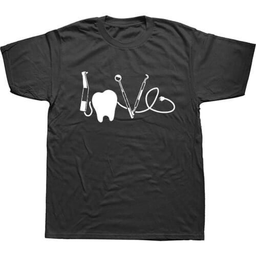 Love Dentist Dental Students Funny Christmas Mens T Shirt Men Cotton Short Sleeve Easily Distracted By Teeth T-shirt Top