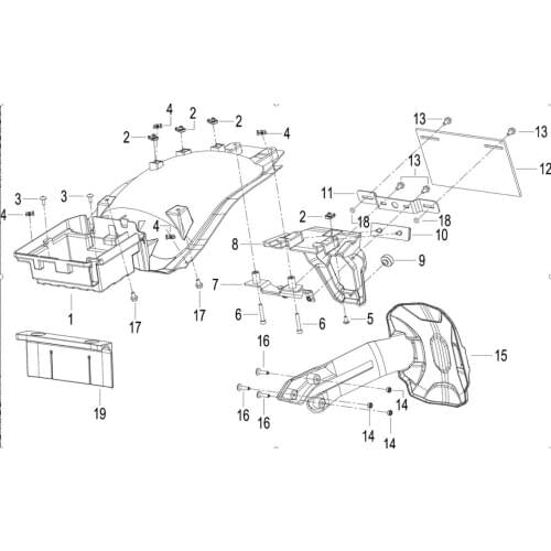 Rear fender license plate bracket rear reflector rear fender ruber page Of Benelli TRK502