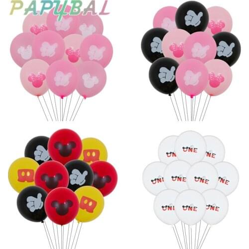 10pcs Disney Mickey Minnie Mouse Party Balloons Confetti Baby Shower Birthday Decorations Kids Classic Toys Gifts Anniversaire