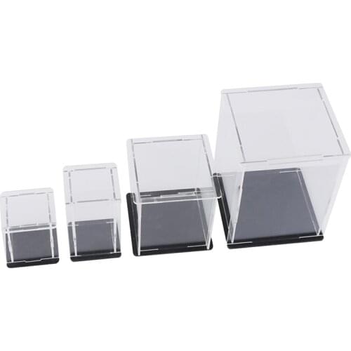 1Pc Acrylic Self-Assembly Display Case Clear Cube Box UV Dustproof Toy Protection